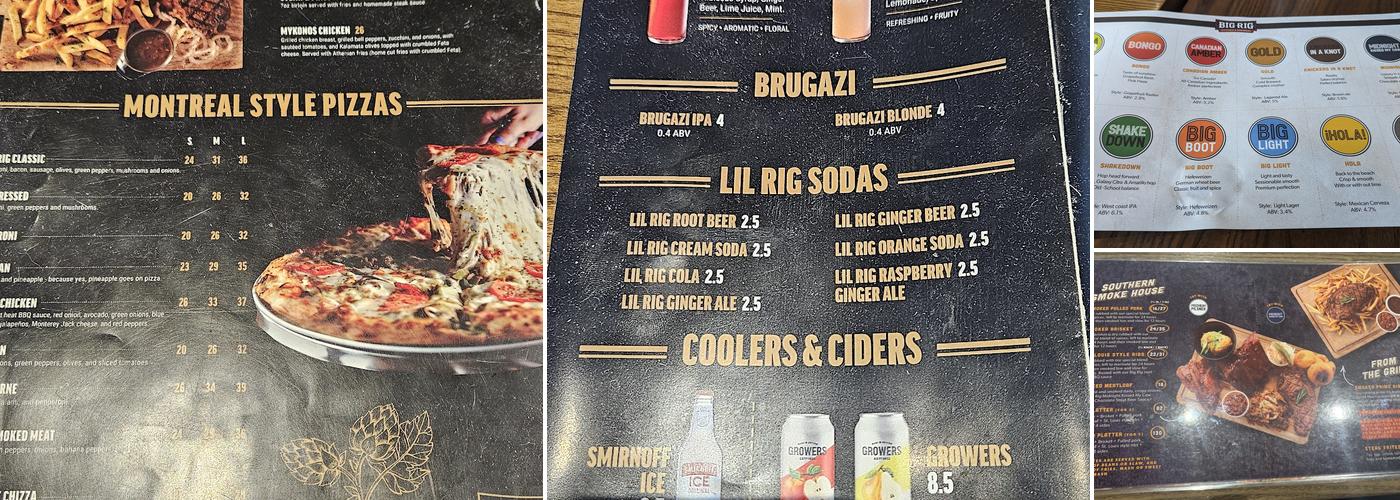 Big Rig Kitchen & Brewery - Iris Menu