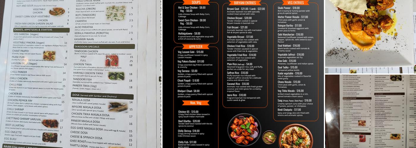 Coriander Cuisine Menu