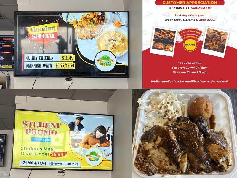 Irie Foods Jamaican Cuisine Menu