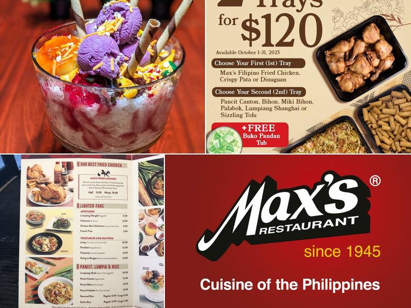 Max's Restaurant, Cuisine of the Philippines, Winnipeg Menu
