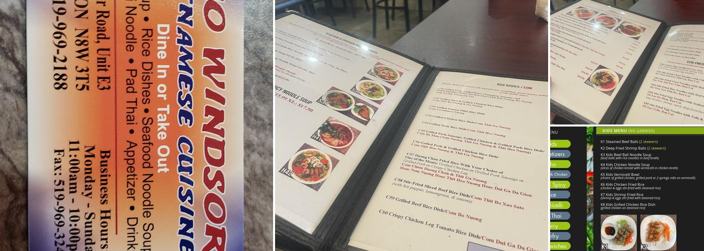 PHO WINDSOR Menu