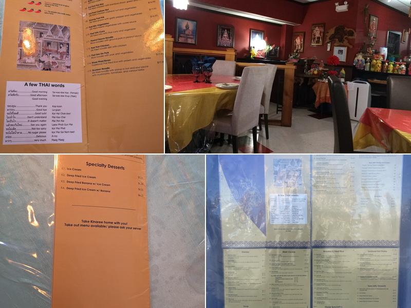Kinaree Thai Restaurant Menu