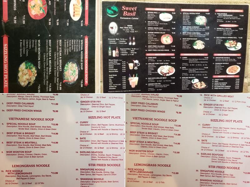 Sweet Basil Menu
