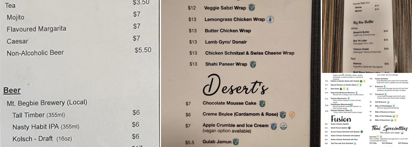 Paramjit's Kitchen Menu