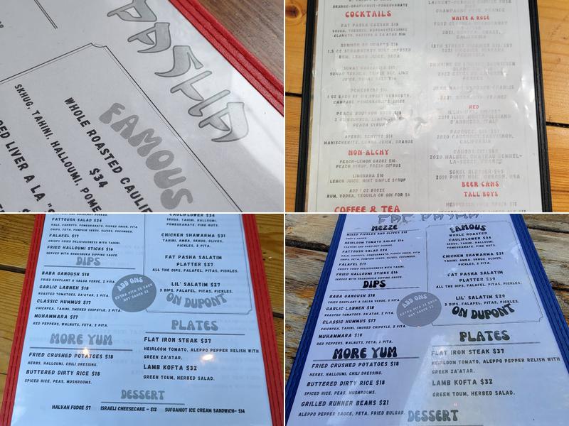 Fat Pasha Menu
