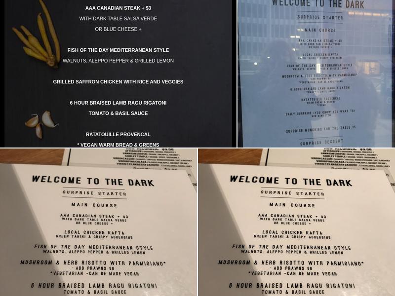 Dark Table Menu