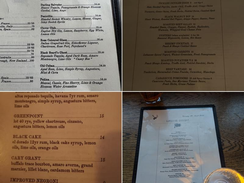 Langside Grocery Menu