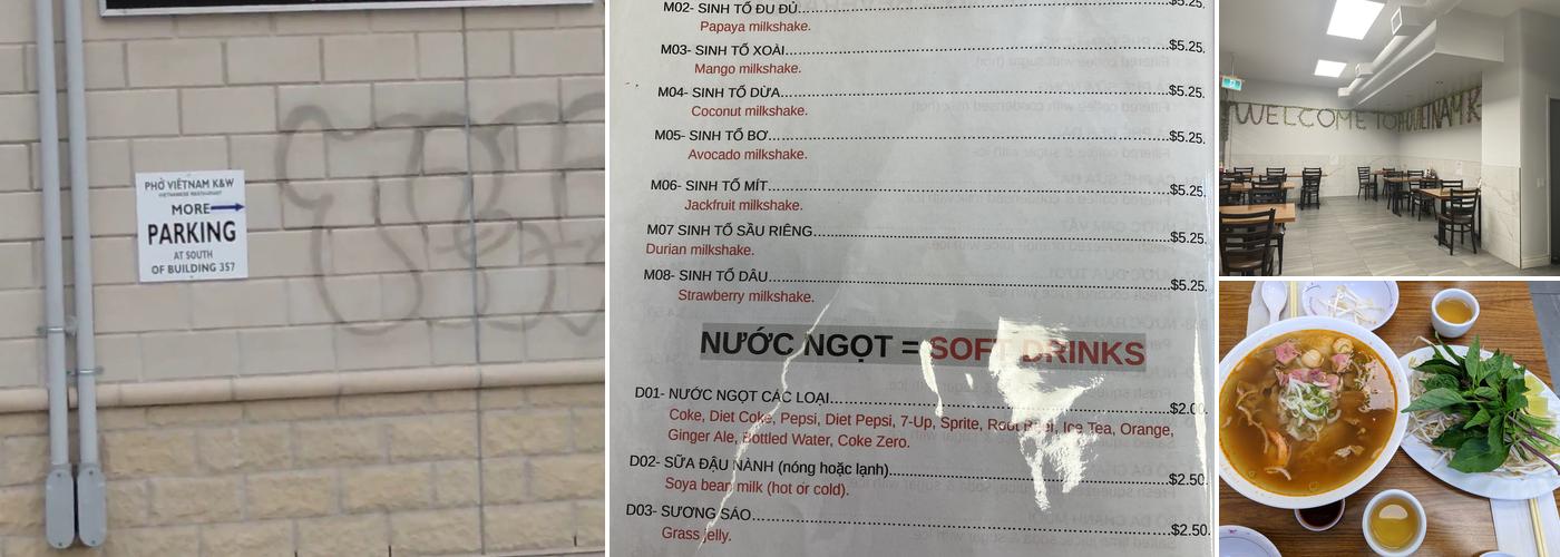 Pho Vietnam K&W Menu