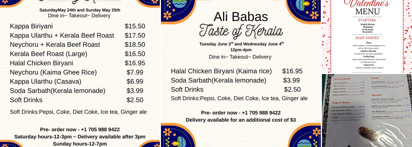 Ali Baba Cafe Menu