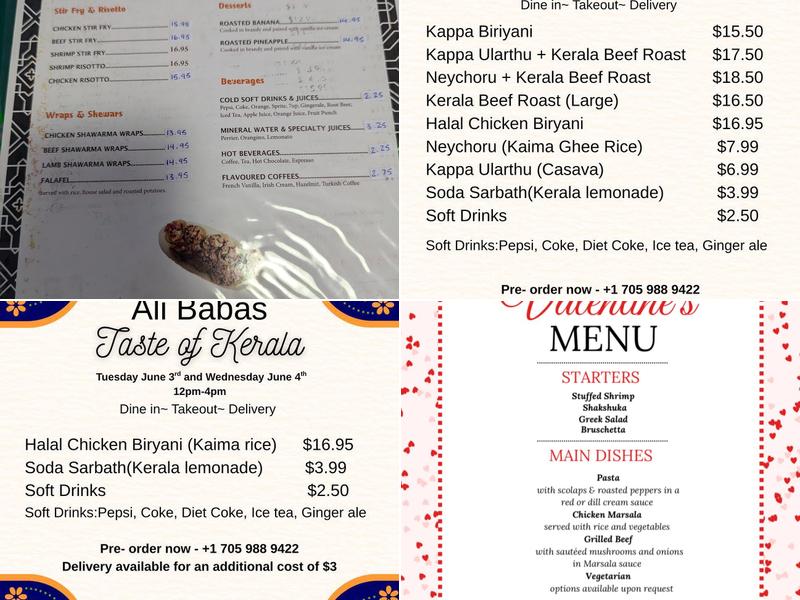 Ali Baba Cafe Menu