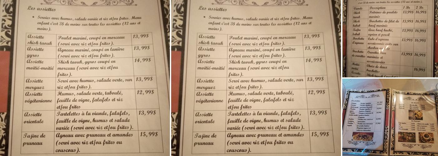 Baladi Menu
