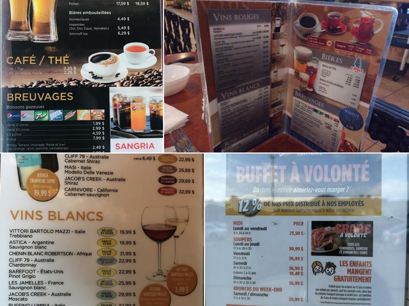 Saveurs des Continents - Sherbrooke Menu