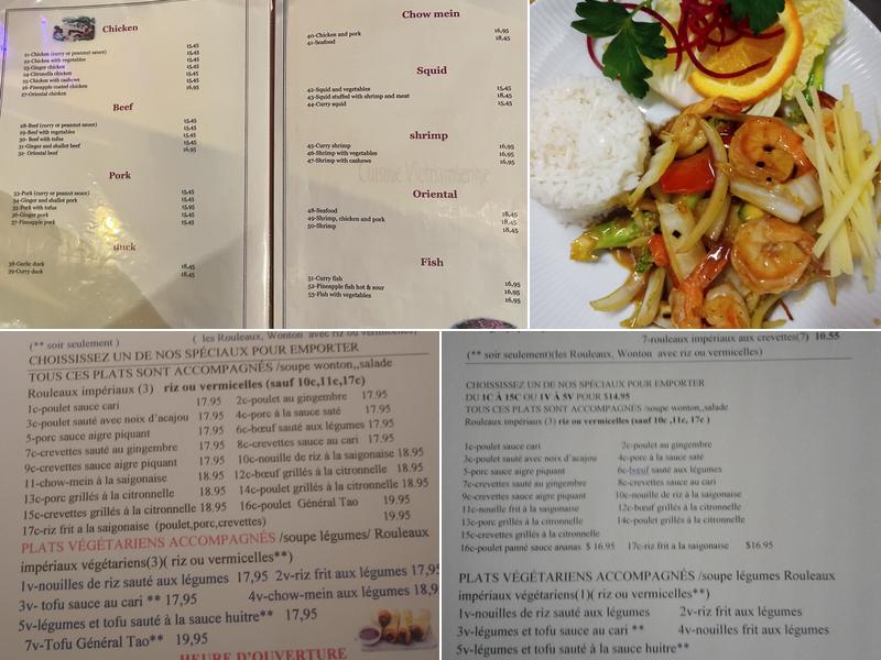 Restaurant Tradition Saigon Menu