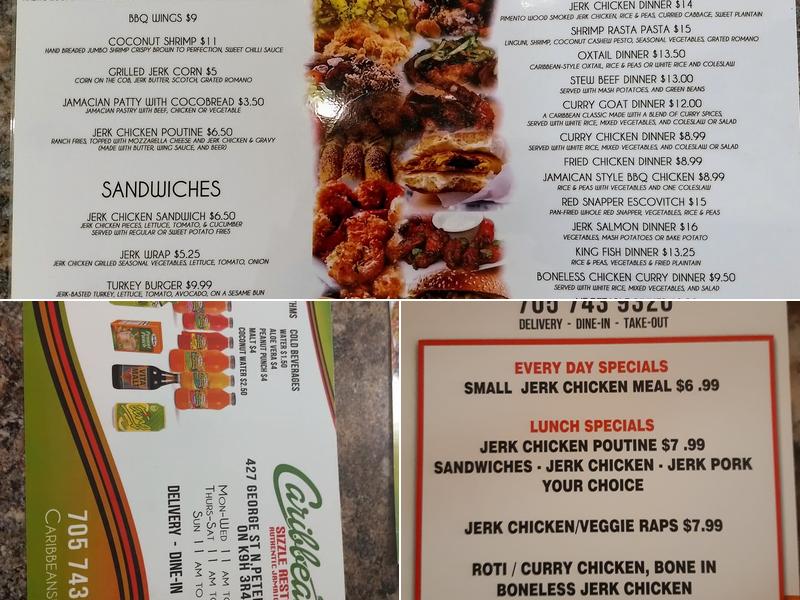 Caribbean Sizzle Menu