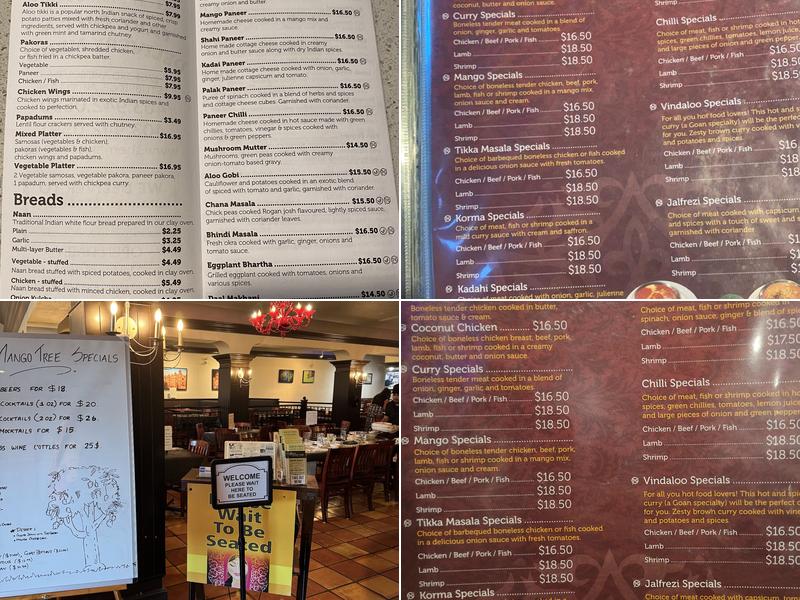 The Mango Tree Menu
