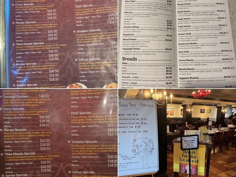 The Mango Tree Menu