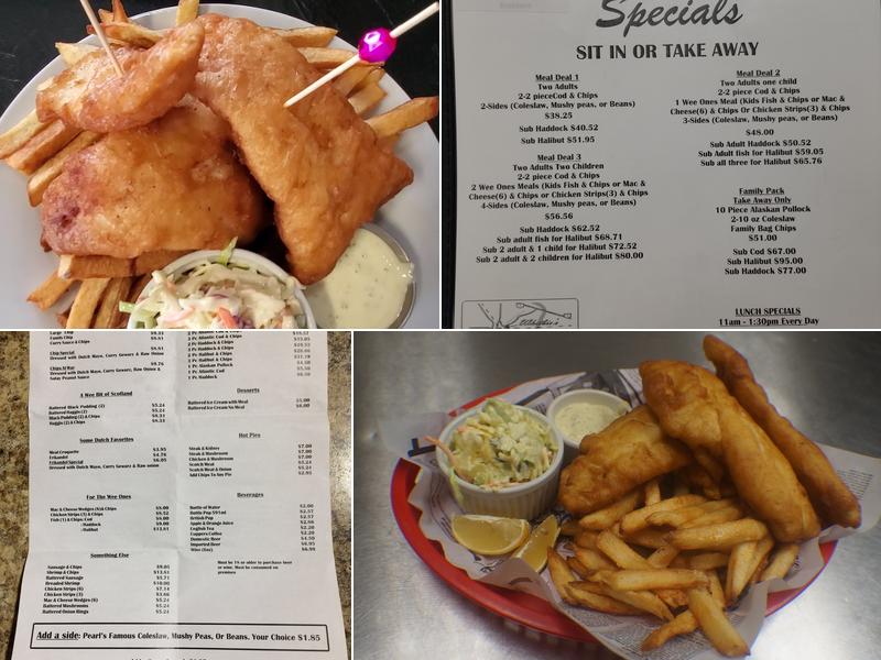 Whitbie's Fish and Chips, west side Menu