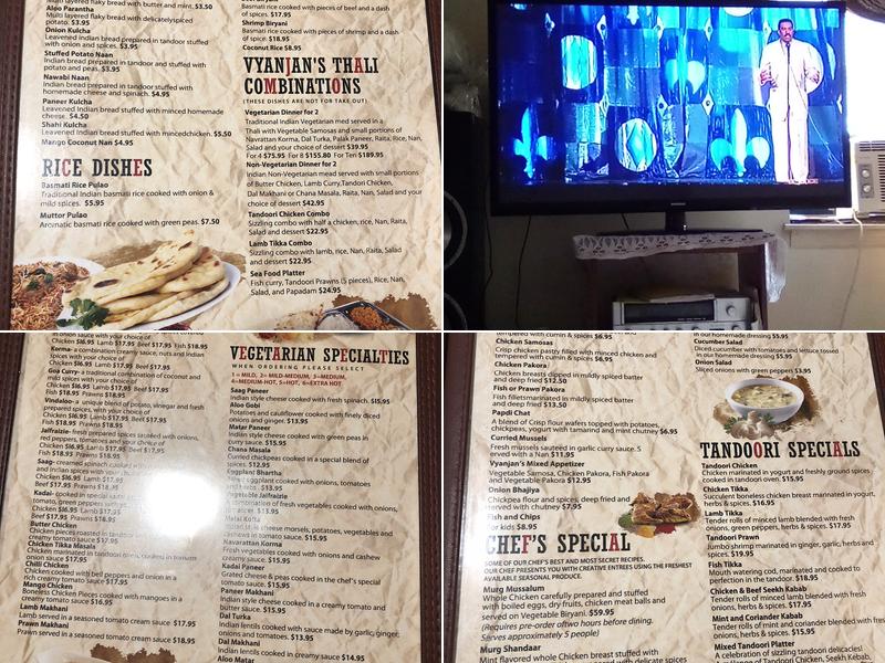 Vyanjan Fine Indian Cuisine (TakeOut Only) Menu