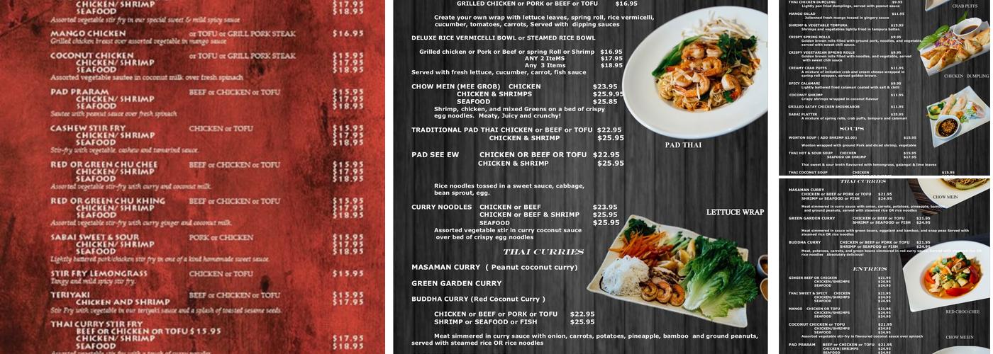 Sabai infusion restaurant Menu