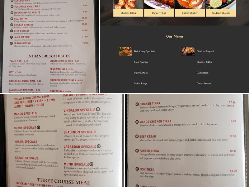Indian Kitchen Menu