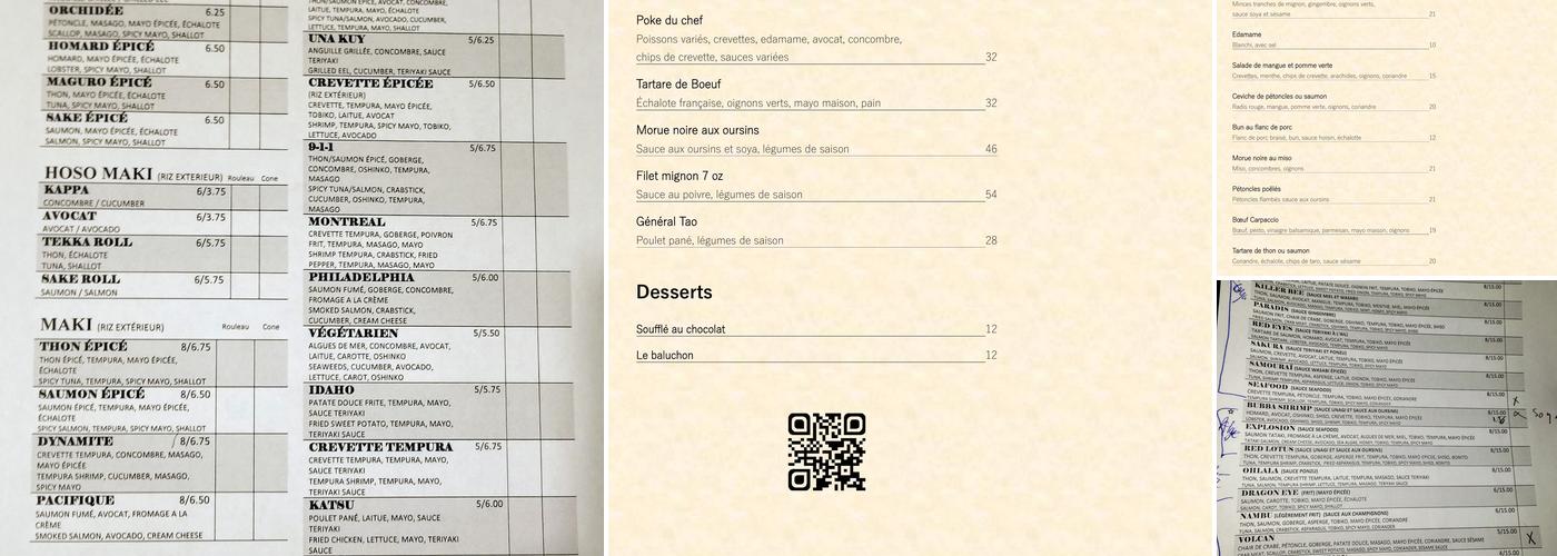 Restaurant Nambu Menu