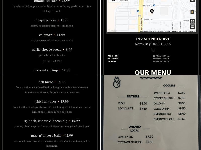 Fox And Fiddle Menu
