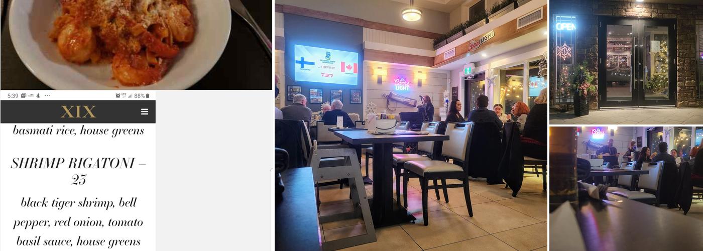 Nineteen Restaurant & Patio by JACK. Menu