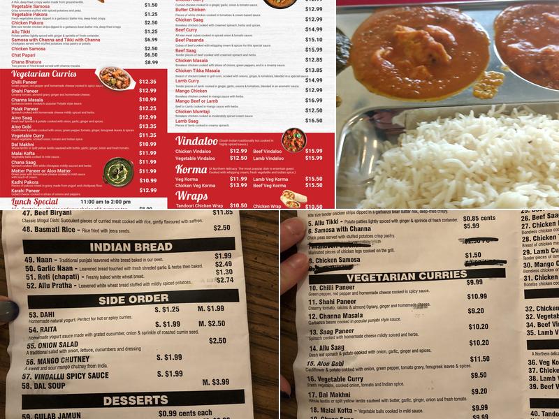 India Curry House Menu