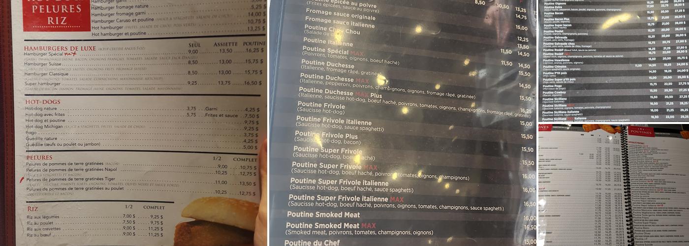 Max Poutine Menu