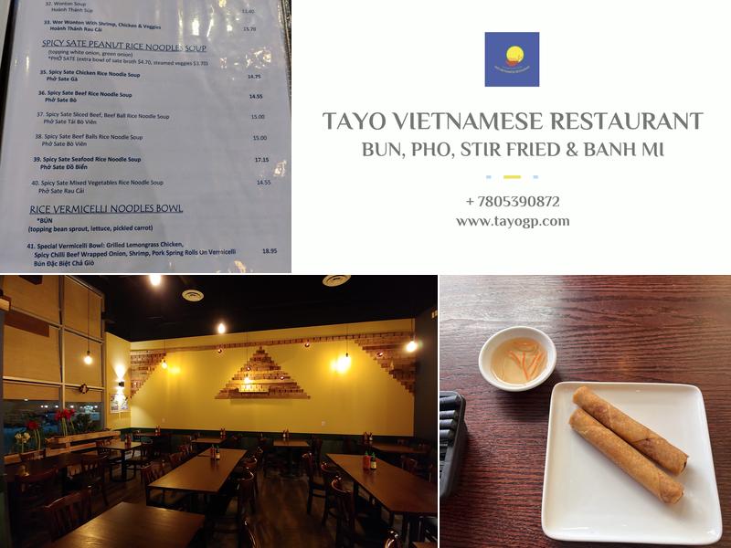 TAYO VIETNAMESE RESTAURANT Menu