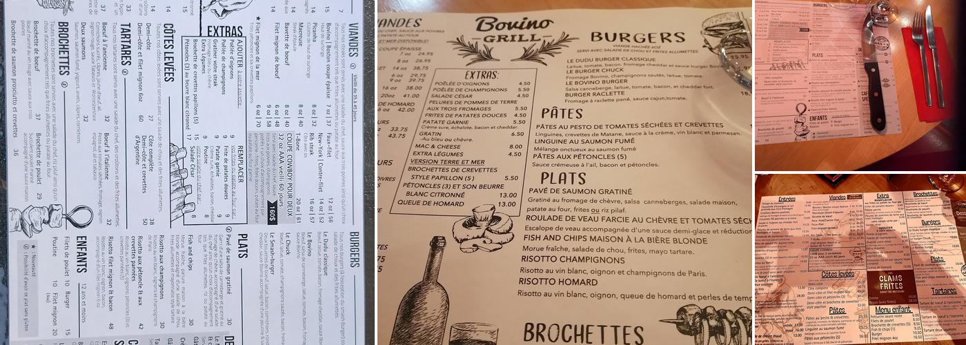 Bovino Grill Menu