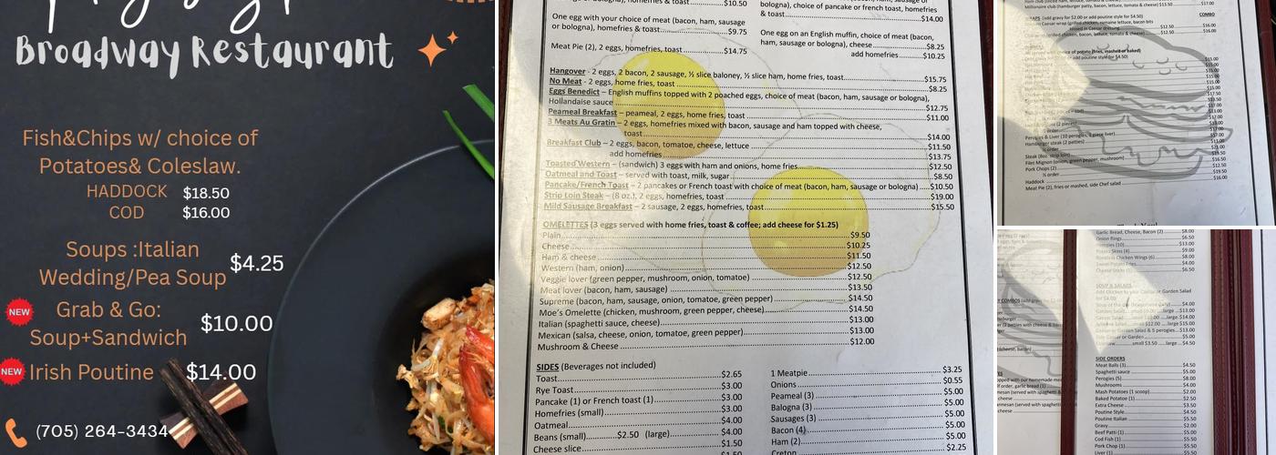 Broadway Restaurant Menu