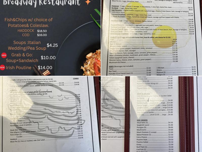 Broadway Restaurant Menu
