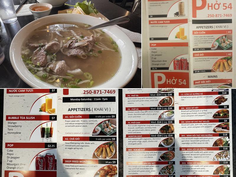 Pho 54 Menu