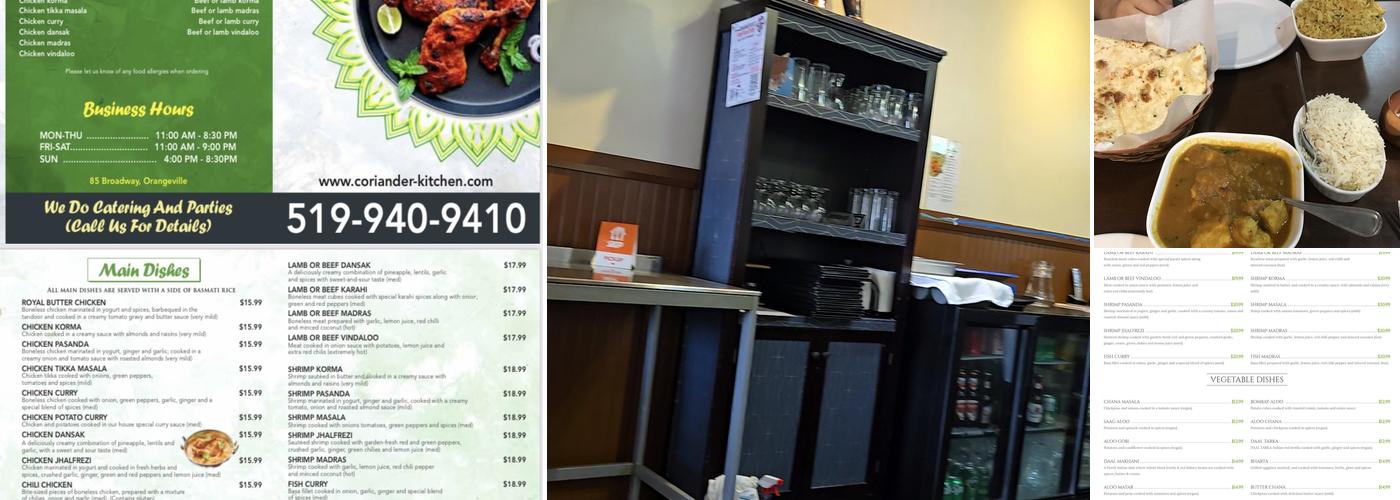 Coriander Kitchen Menu