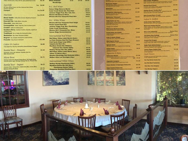 Bavarian Inn Menu