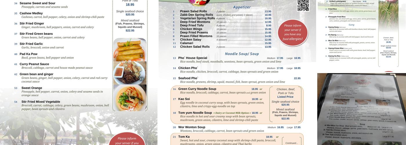 Zabb Dee Kitchen Menu
