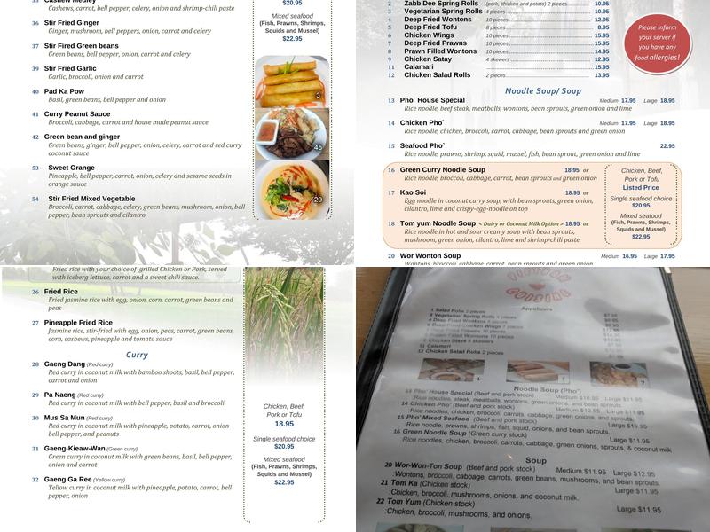 Zabb Dee Kitchen Menu