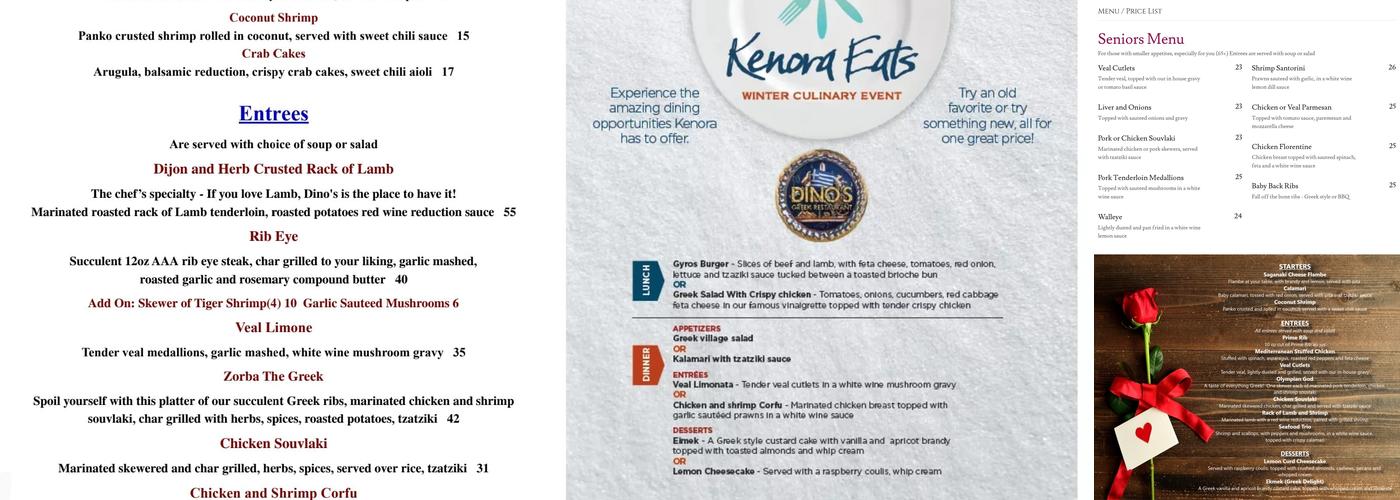 Dino's Restaurant Menu