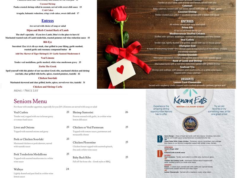 Dino's Restaurant Menu