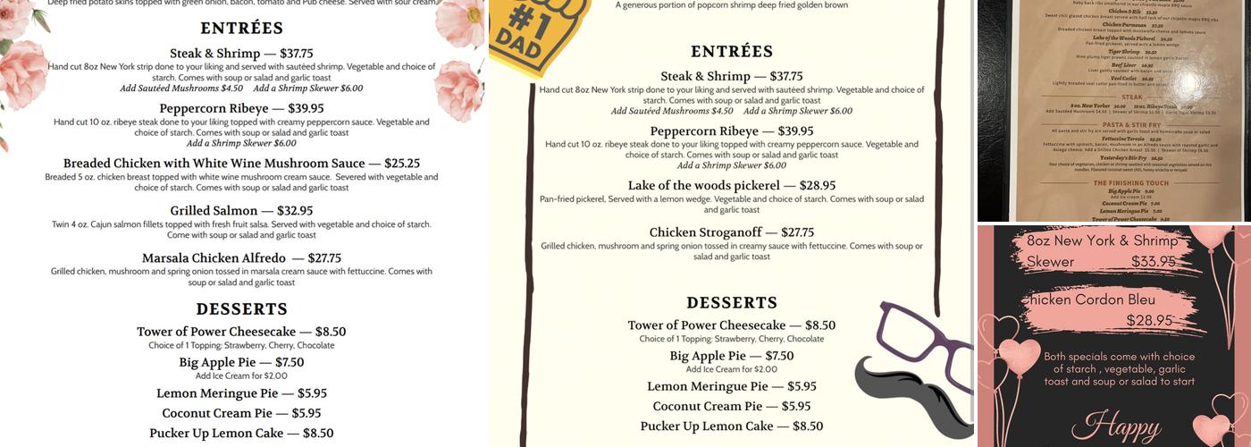 Yesterday's Restaurant Menu