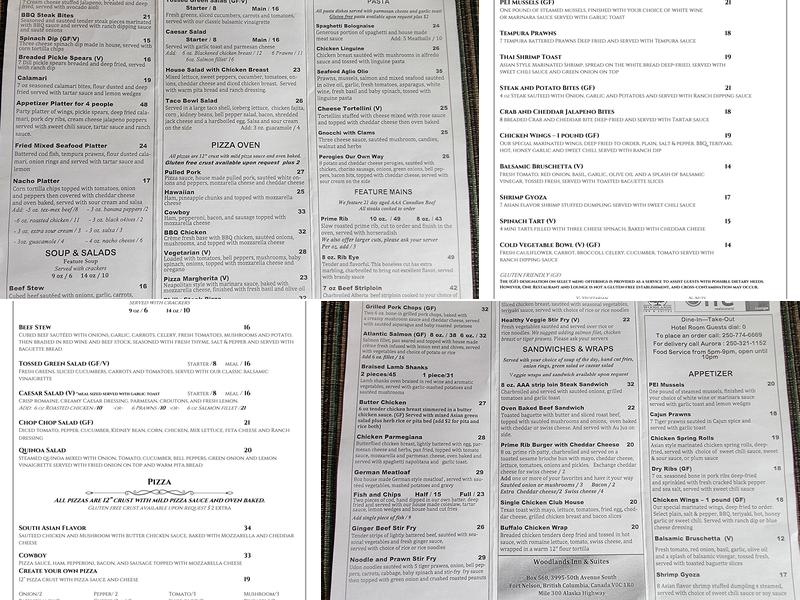 One Restaurant Menu