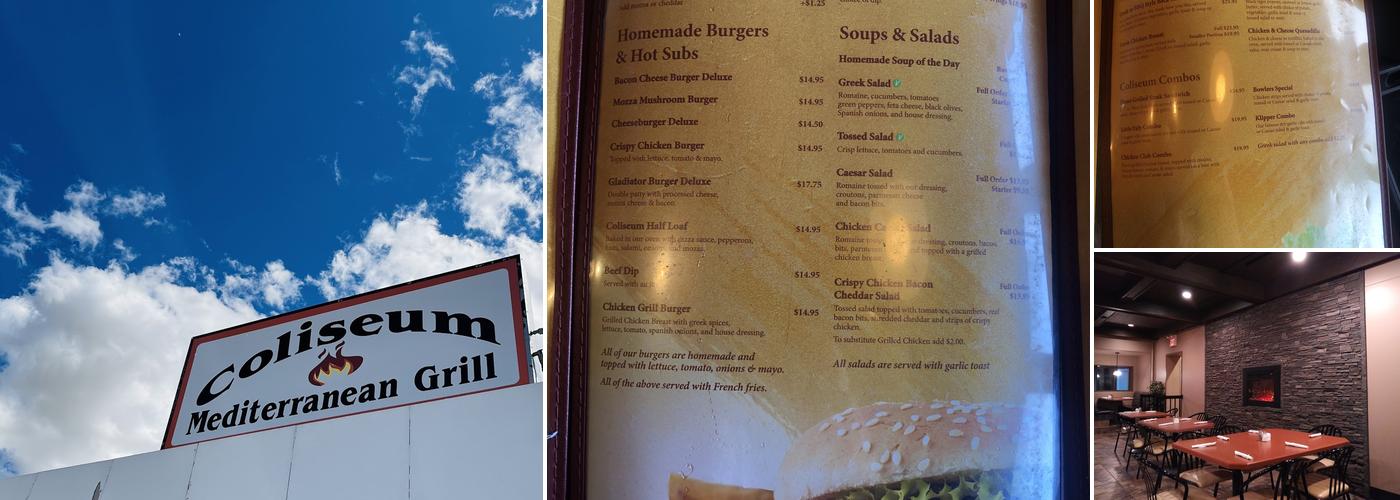 Coliseum Mediterranean Grill Menu