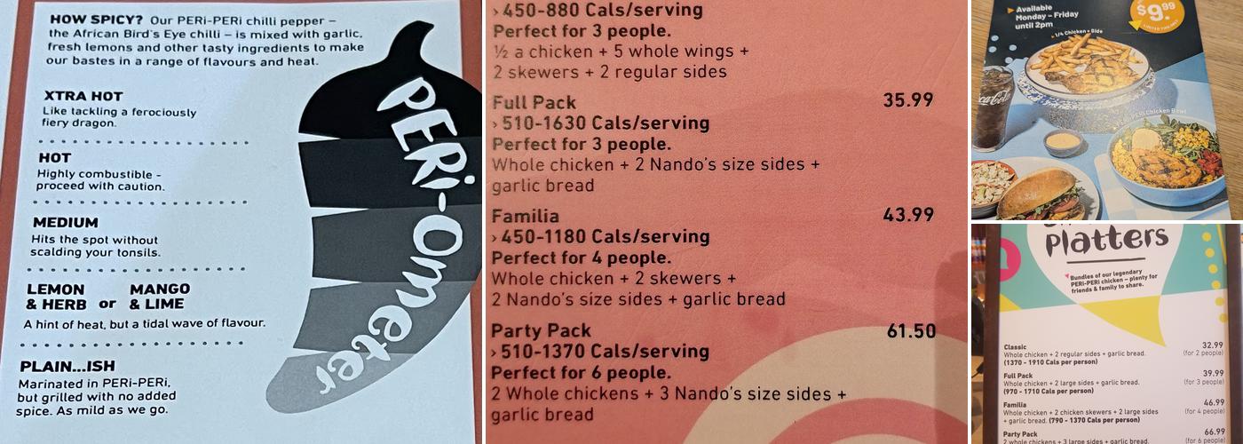 Nando's PERi-PERi Menu