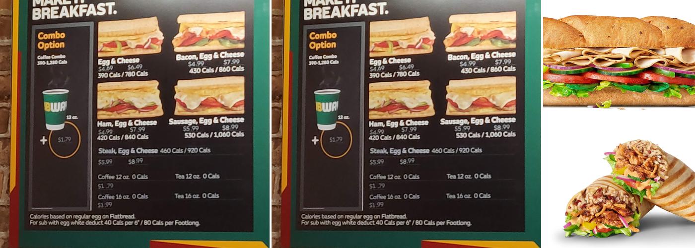 Subway Menu