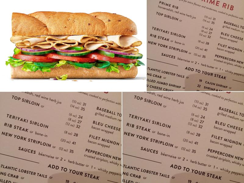 Subway Menu
