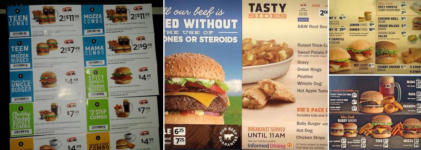 A&W Canada Menu