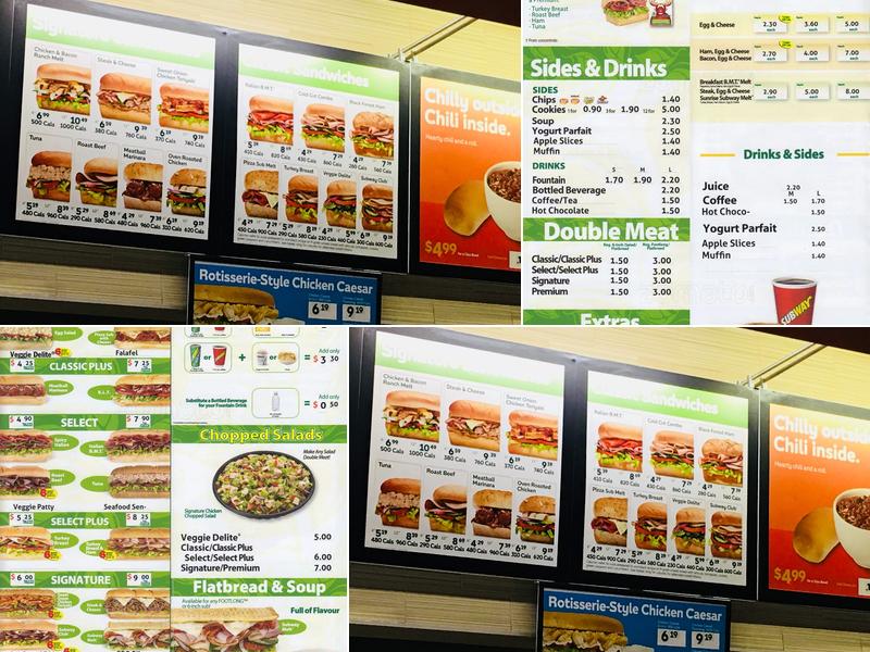 Subway Menu