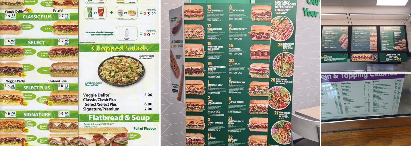 Subway Menu