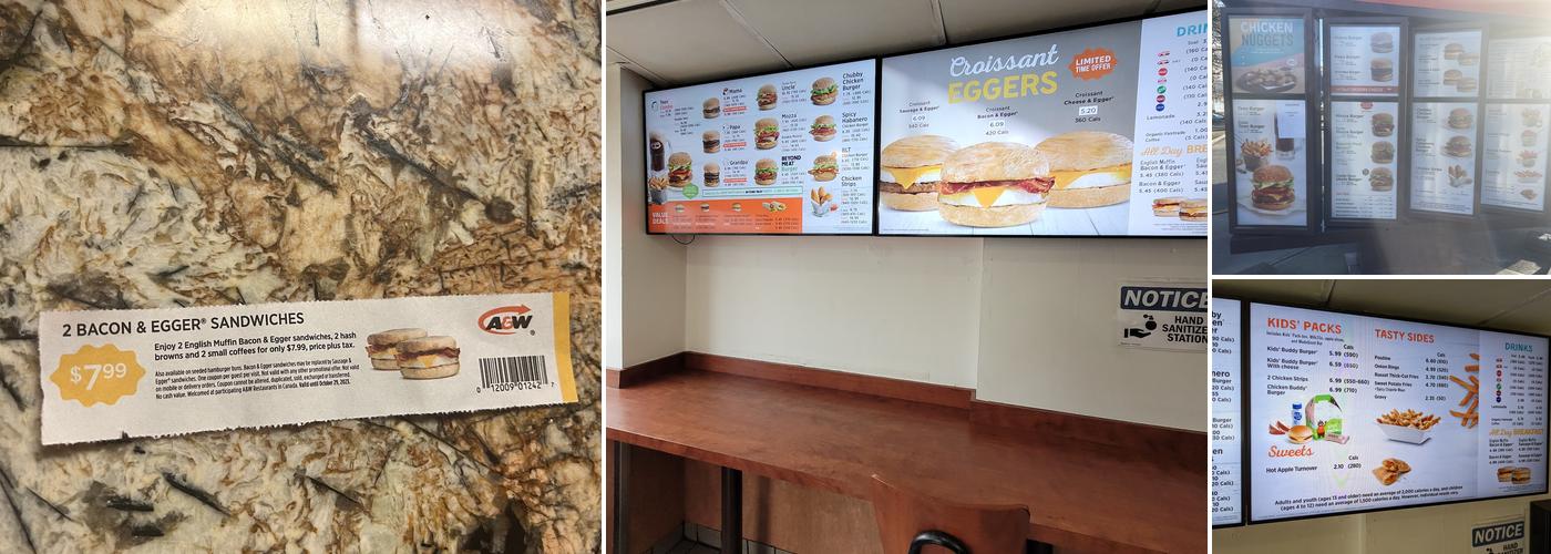 A&W Canada Menu